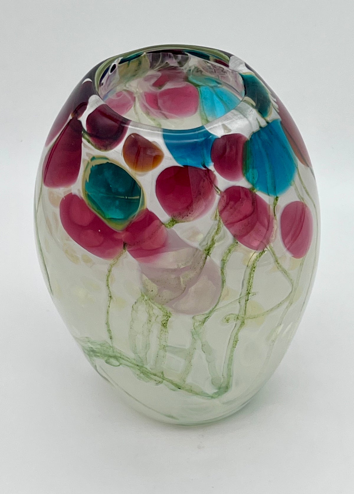 Mouth Blown Springtime Glass Vase