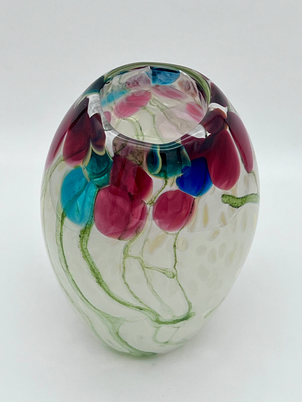 Mouth Blown Springtime Glass Vase