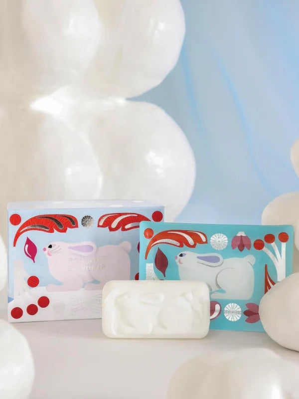 Fragonard Holiday Collection Bonjour Bonheur Soap & Soap Plate