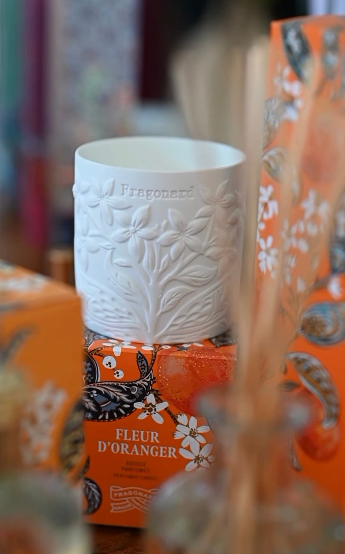 Fragonard Fleur D'Oranger Candle in a Limoge Pot
