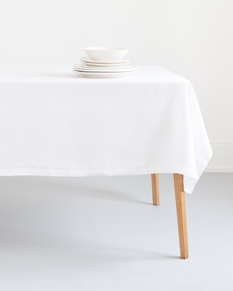 White Linen Table Cloth 170 x 300cm