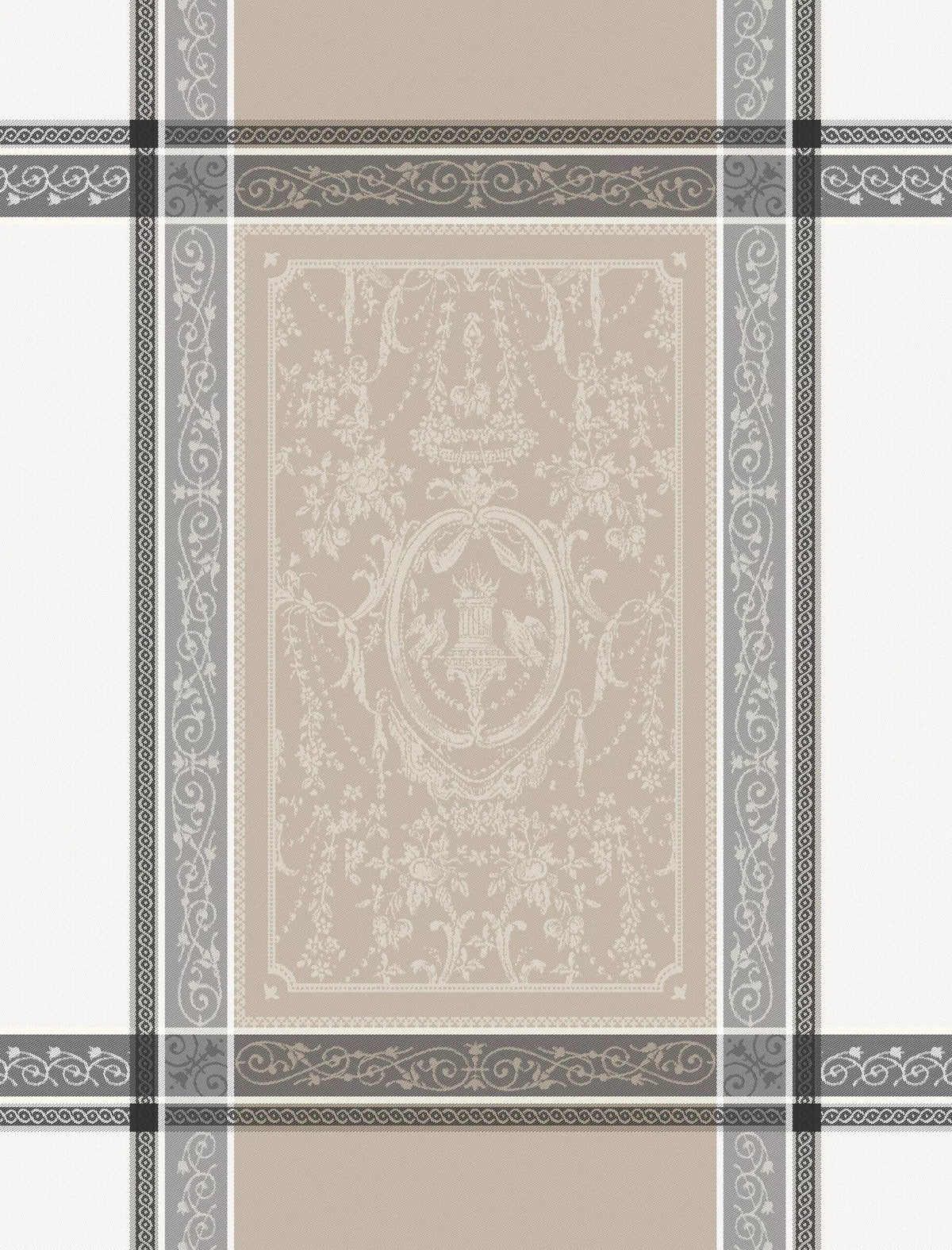 Jacquard Tea Towel - Versaille Taupe Blanc