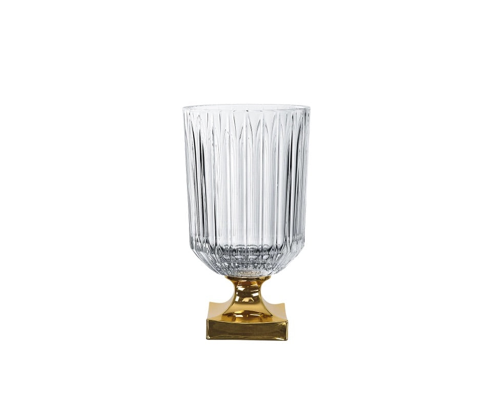 Nachtmann - Crystal Minerva Gold Footed Vase - 32cm