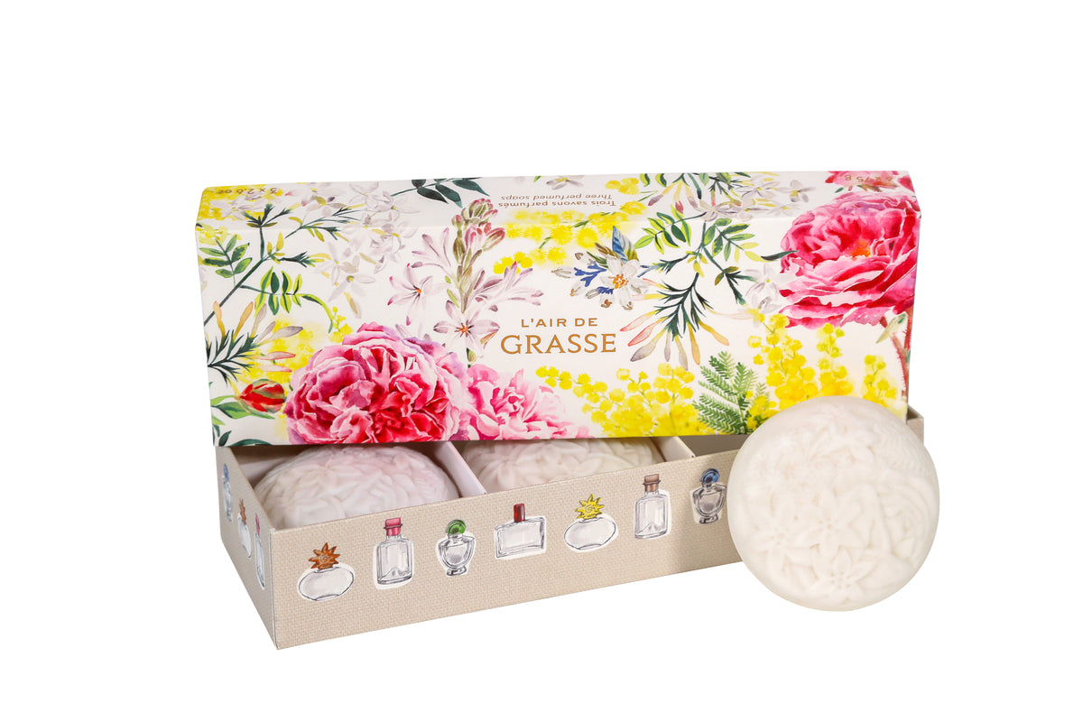 Fragonard L'Air De Grasse - Set of 3 Perfumed Soaps - Flower of the Year 2026
