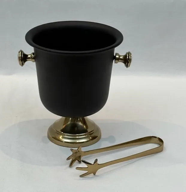 Ice Bucket & Tongs - colour - Raven