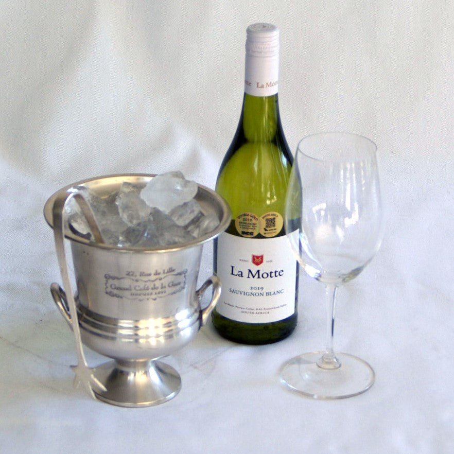 Silver Plated Cafe Ice Bucket with Tongs