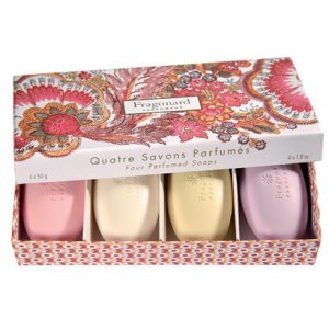 Fragonard Flowers Pebble Soaps in a Patterned Gift Box