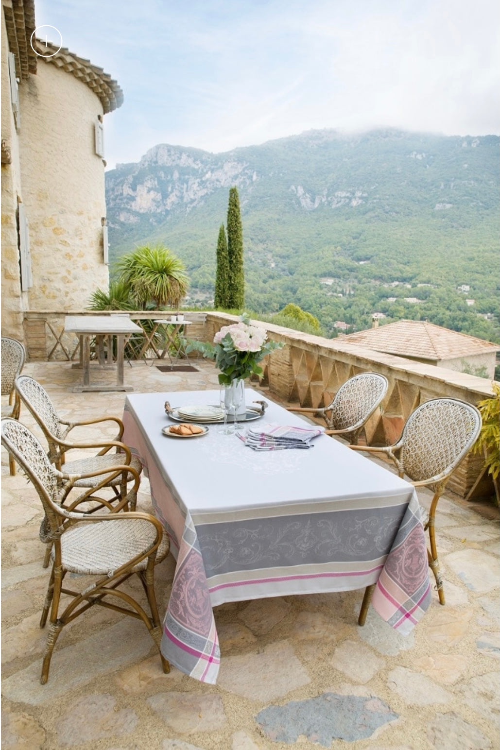 Jacquard Tablecloth - Versailles Gris Rose