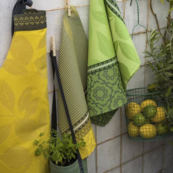 Tea Towel - Sous Citronniers - Green 60 x 80cm