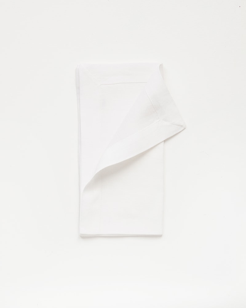 White Cotton &amp; Linen Blend Napkins