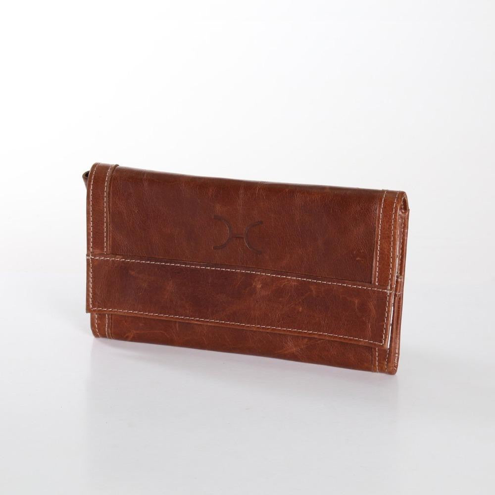 Leather Travel Wallet - Tobacco Brown