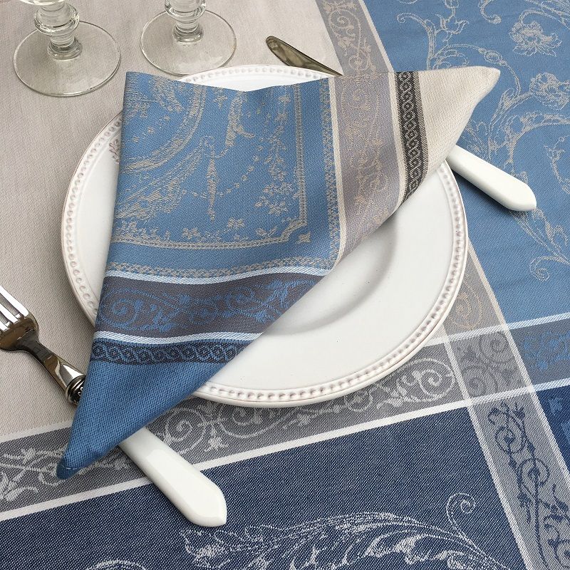 Jacquard Woven Napkins - Versaille Ecru Bleu 50x50cm