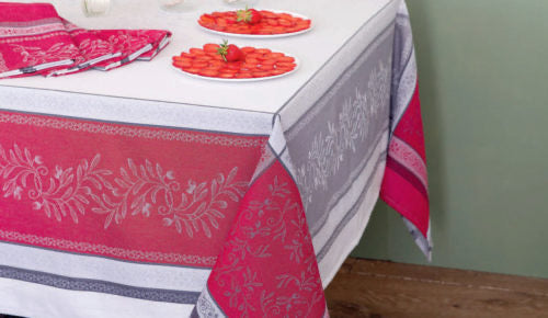 Jacquard Tablecloth - Olivia Gris Rouge