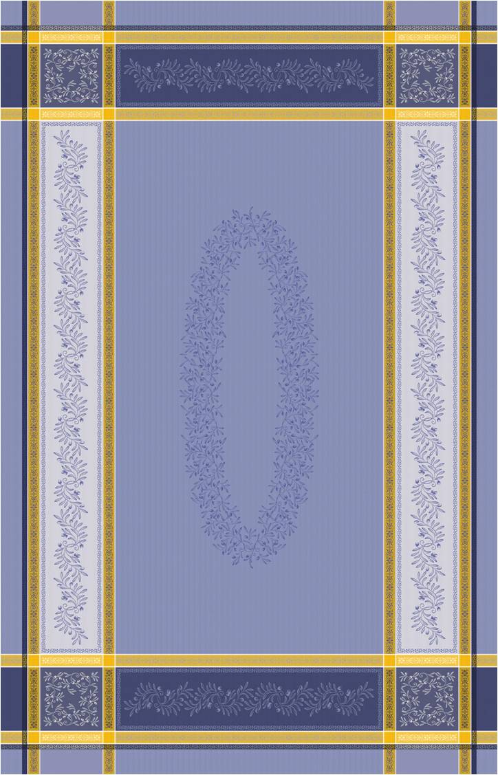 Jacquard Tablecloth - Olivia Jaune Bleu